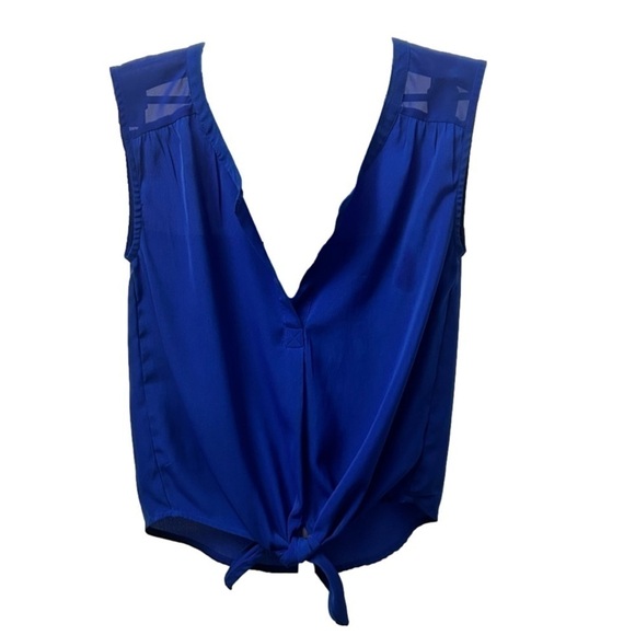 American Eagle Outfitters Tops - American Eagle Women's Sheer Blue Knot Hem Blouse, Extra Small